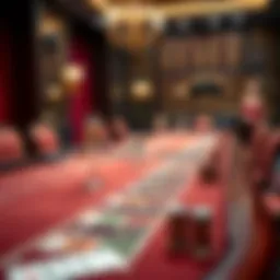 Elegant baccarat table setup