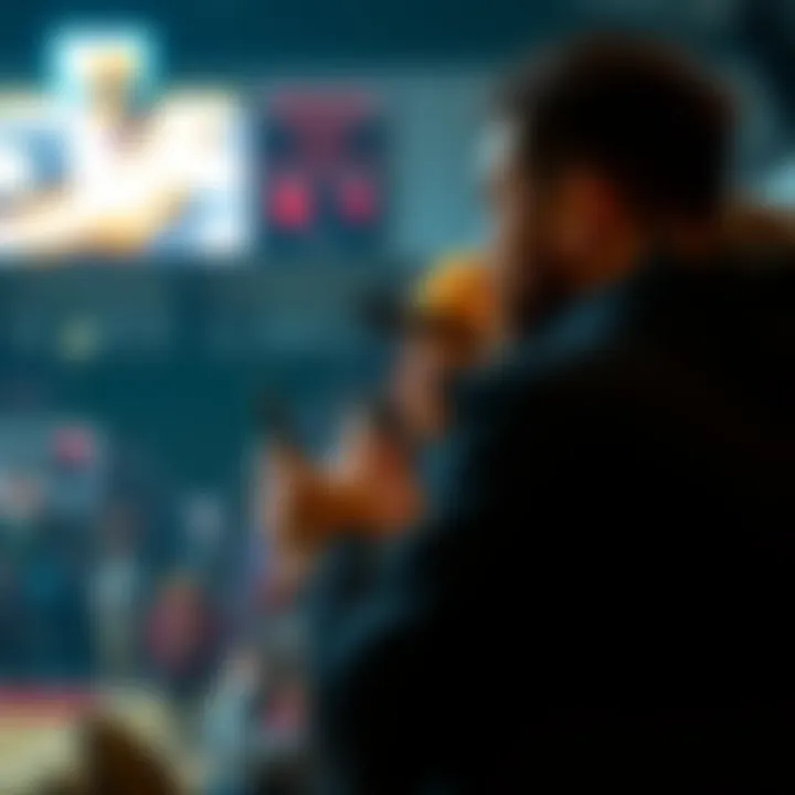 Basketball fan engaging with streaming platform