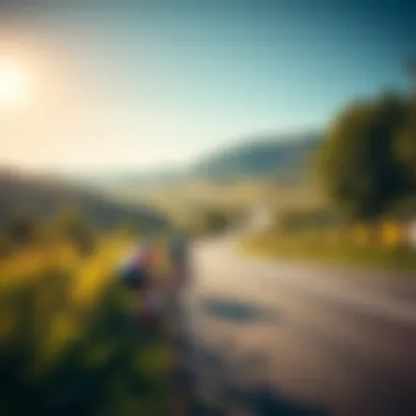 A picturesque view of a cycling competition route