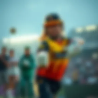 Vibrant cricket action during a live match