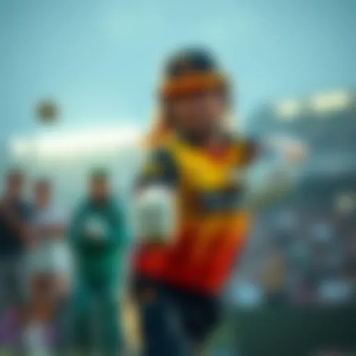 Vibrant cricket action during a live match
