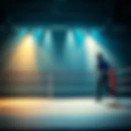 Boxing ring during a match