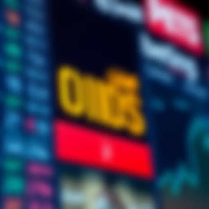 Odds displayed on a betting site