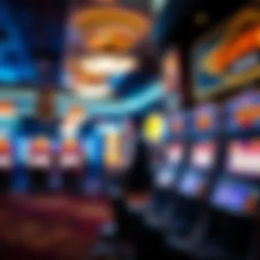 Casino Atmosphere with Video Poker A serene environment of a casino with video poker games in focus