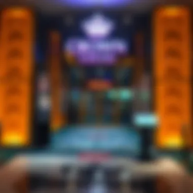 Entrance of Crown Casino with guidelines for visitors