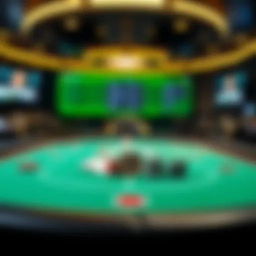 Revolutionizing Poker with Digital Assets A digital poker table showcasing cryptocurrency transactions