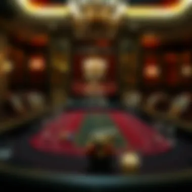 The elegance of a baccarat table set up for high-stakes play