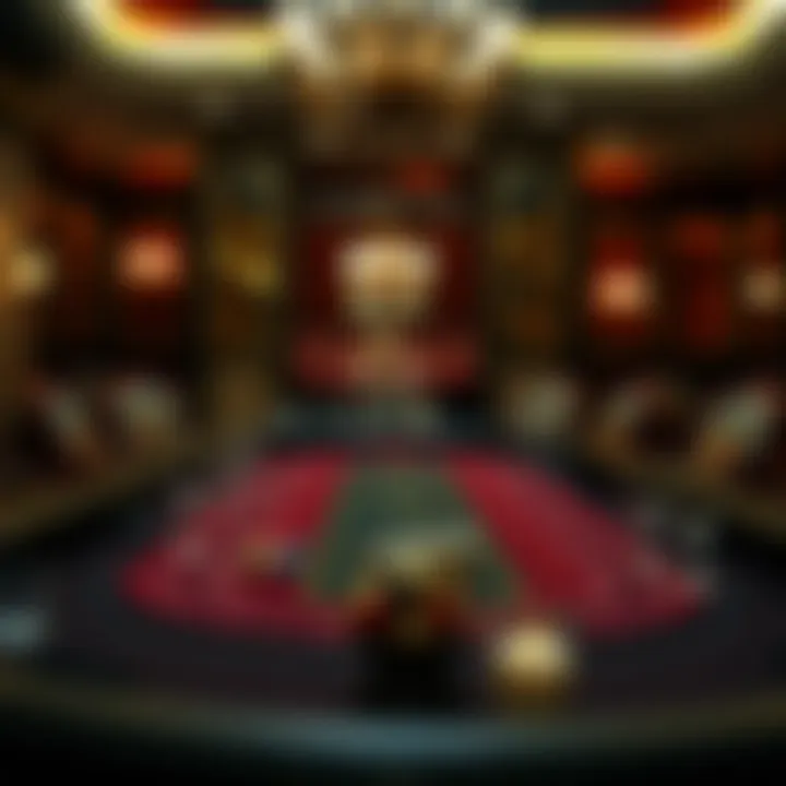 The elegance of a baccarat table set up for high-stakes play