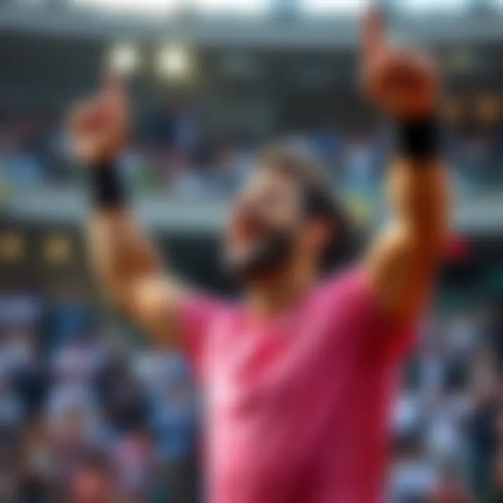 Celebration of Triumph Fabio Fognini celebrating a victory