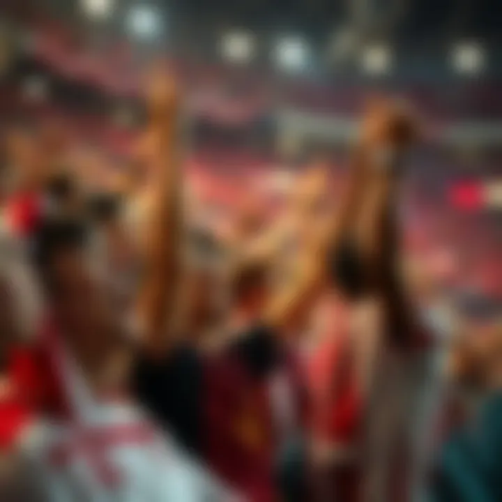 Fans cheering in the stadium during Gold Cup