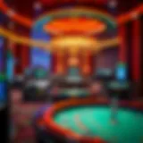 An artistic representation of a virtual casino environment