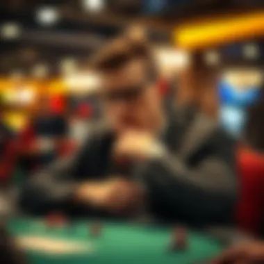 A player contemplating their next move in a poker game