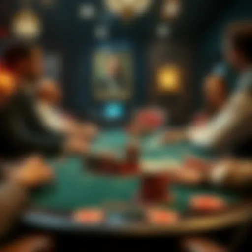 Intricate poker table setup