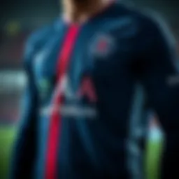 Detailed view of PSG's 23/24 kit showcasing innovative design elements