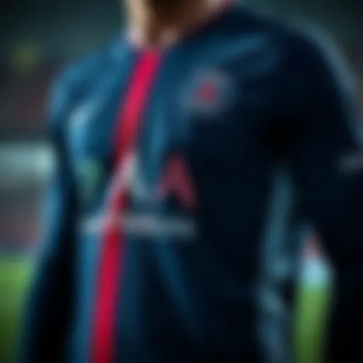 Detailed view of PSG's 23/24 kit showcasing innovative design elements