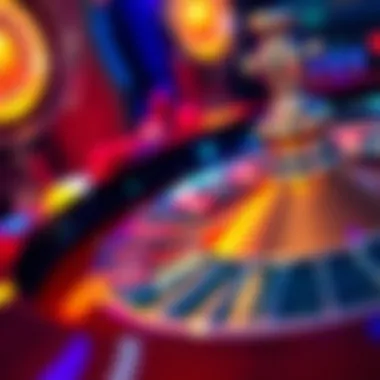 Roulette Wheel in Action A close-up of a roulette wheel in action with vibrant colors