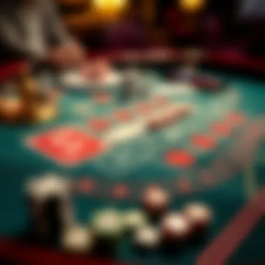 Various strategies and tactics illustrated around a baccarat layout