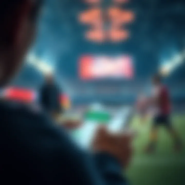 User engaging with a sports betting platform on a mobile device.
