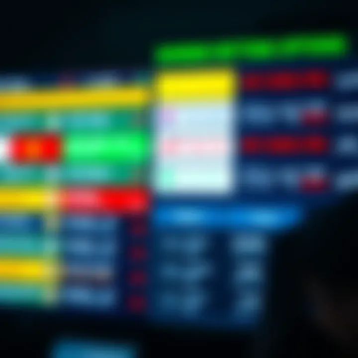 A diverse array of betting options displayed on a screen