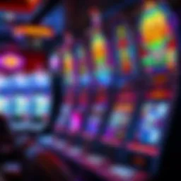 A close-up view of a video poker machine showcasing vibrant graphics