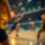 Dramatic volleyball match in action